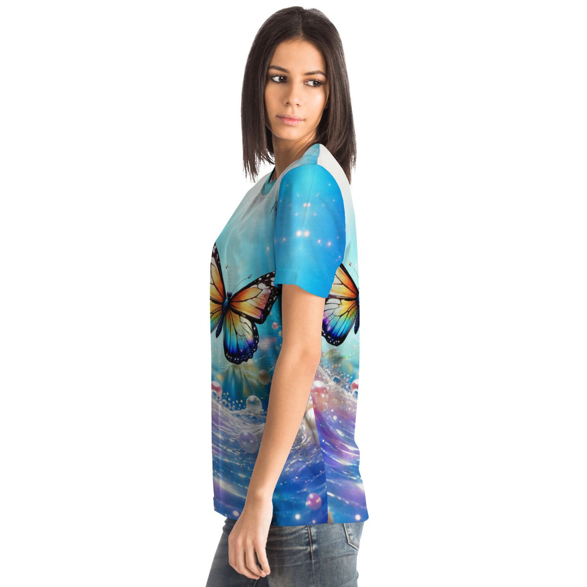 Dreamer T-Shirt mit buntem Schmetterling-Motiv im Stil von Diamond Painting und Malen nach Zahlen für DIY-Fans