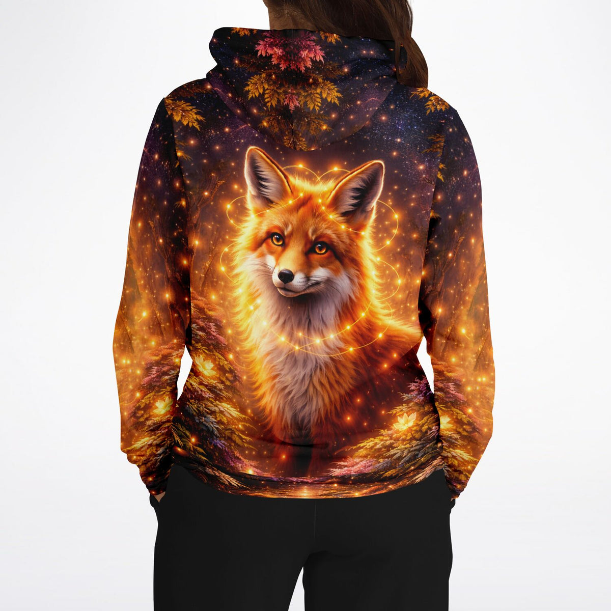 Dreamer Hoodie Lyra mit leuchtendem Fuchs-Motiv in magischer Herbstlandschaft für alle Malen nach Zahlen Fans