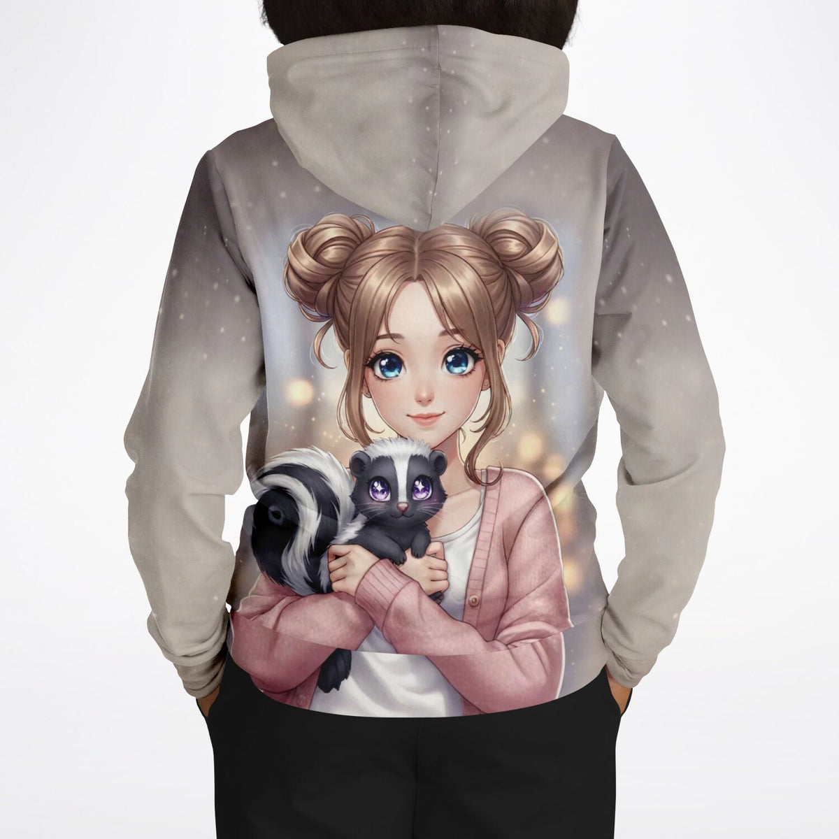 Dreamer Hoodie Yuna & Puki mit Anime-Mädchen und Stinktier Motiv für Diamond Painting und Malen nach Zahlen Fans
