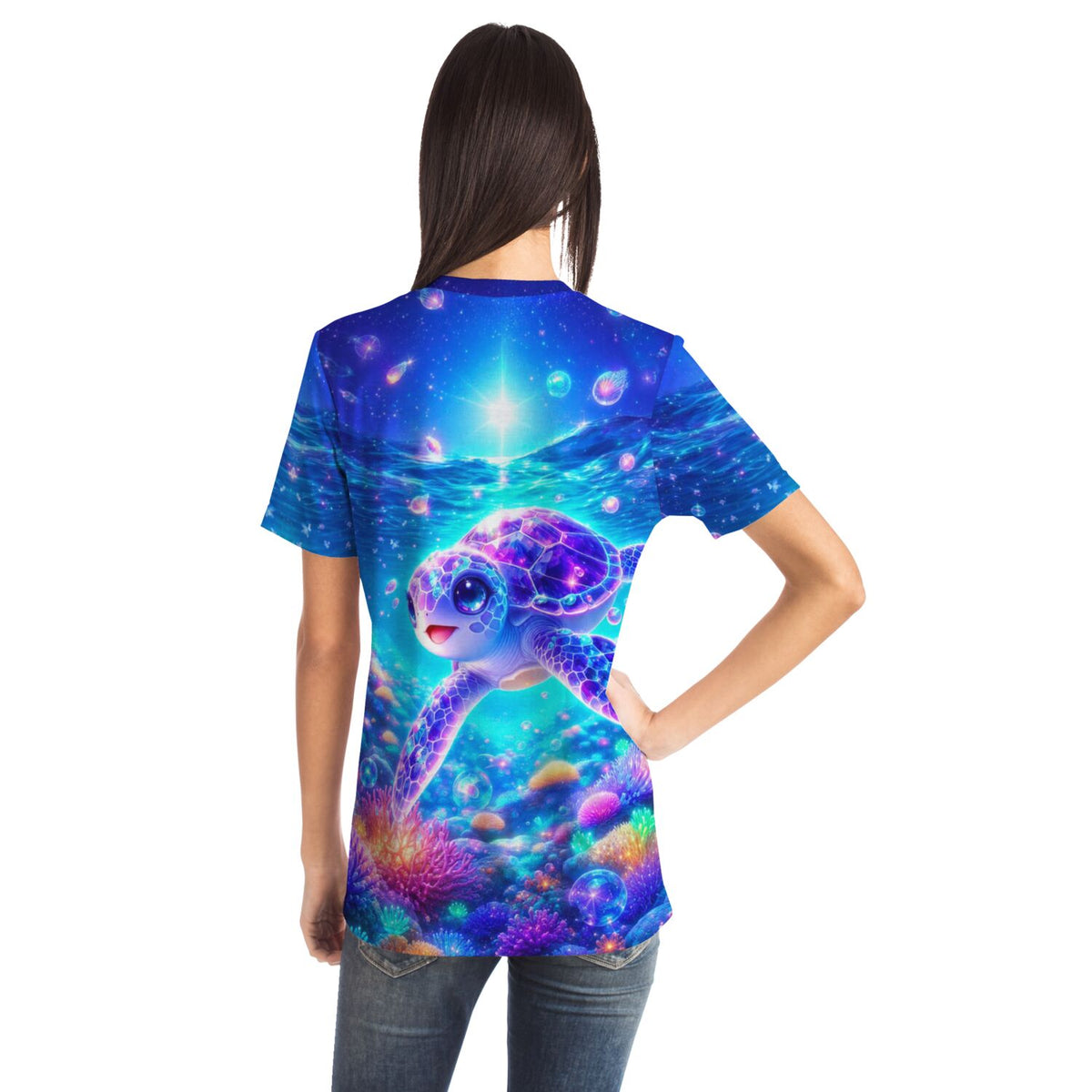 Dreamer T-Shirt Sternenschildi mit farbenfrohem Unterwasser-Motiv, das an ein Diamond Painting erinnert