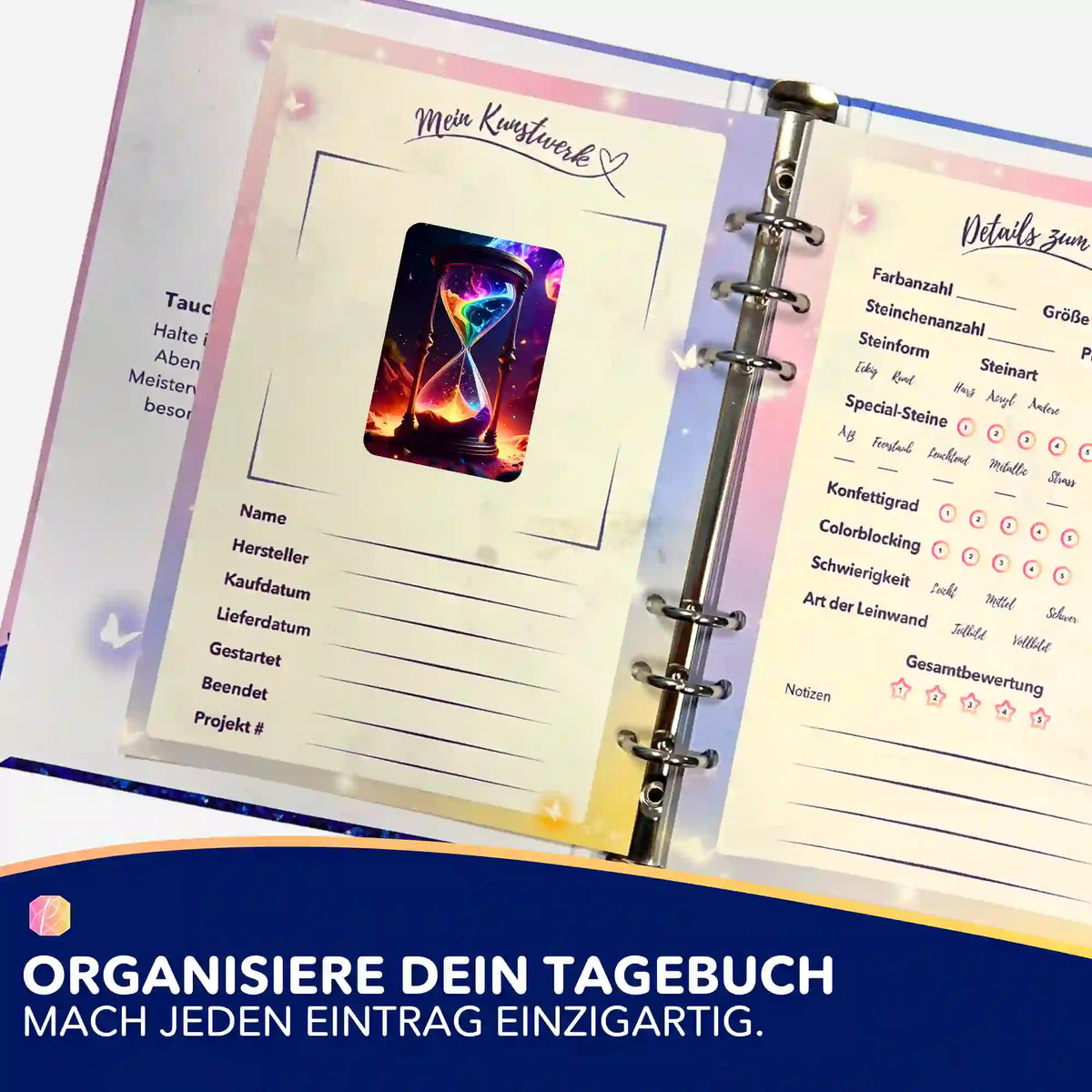 Picmondoo Diamond Painting Aufkleber Atem der Schöpfung zur Organisation im Tagebuch für DIY-Kunstwerke