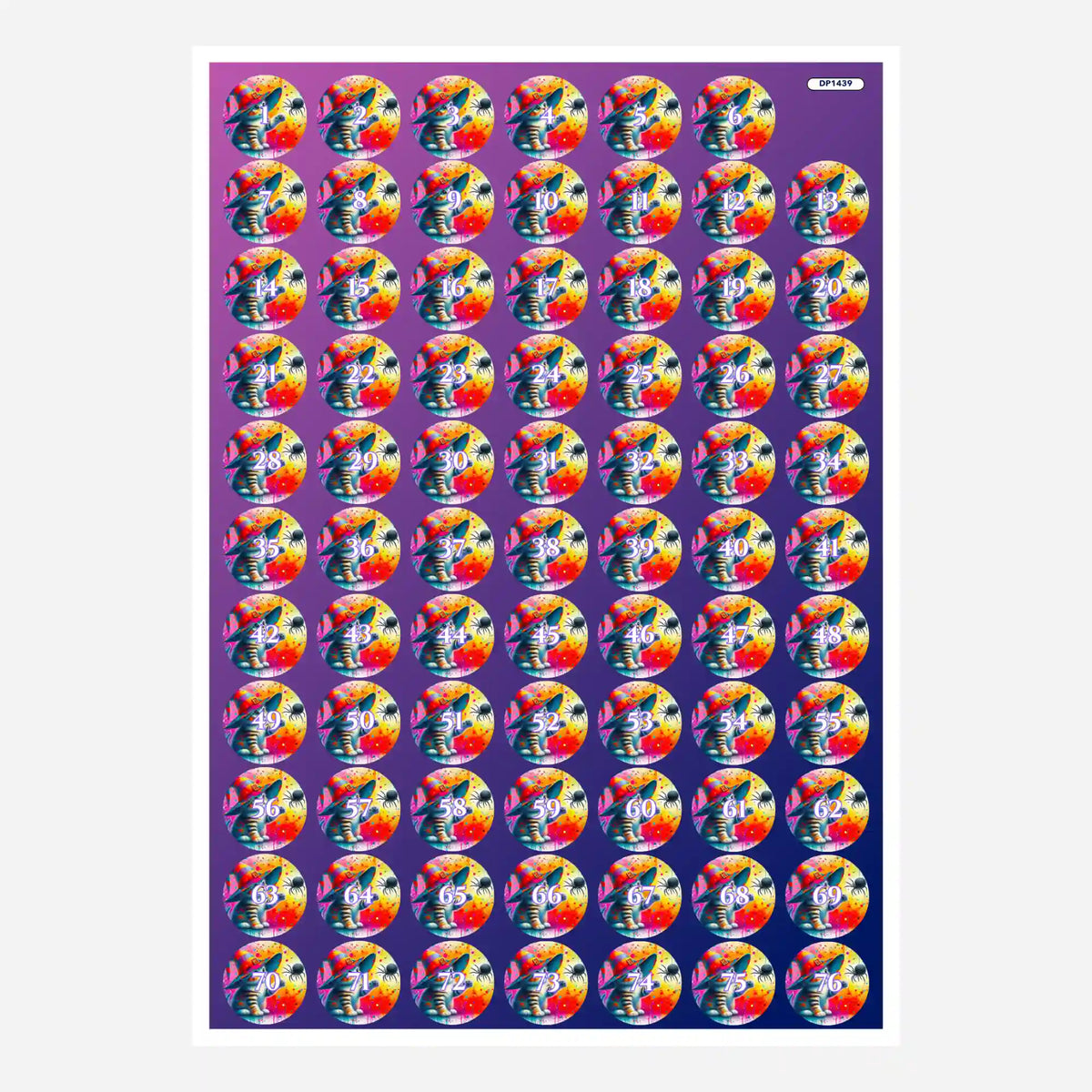 Bunte Diamond Painting Döschenaufkleber Kitty Cat mit Zahlen für einfaches Sortieren der Diamanten Zubehör