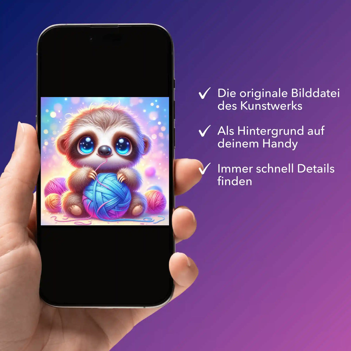Digitale Picmondoo Bildmappe mit niedlichem Otto Wollo Motiv für Diamond Painting und kreative DIY-Bastelprojekte.