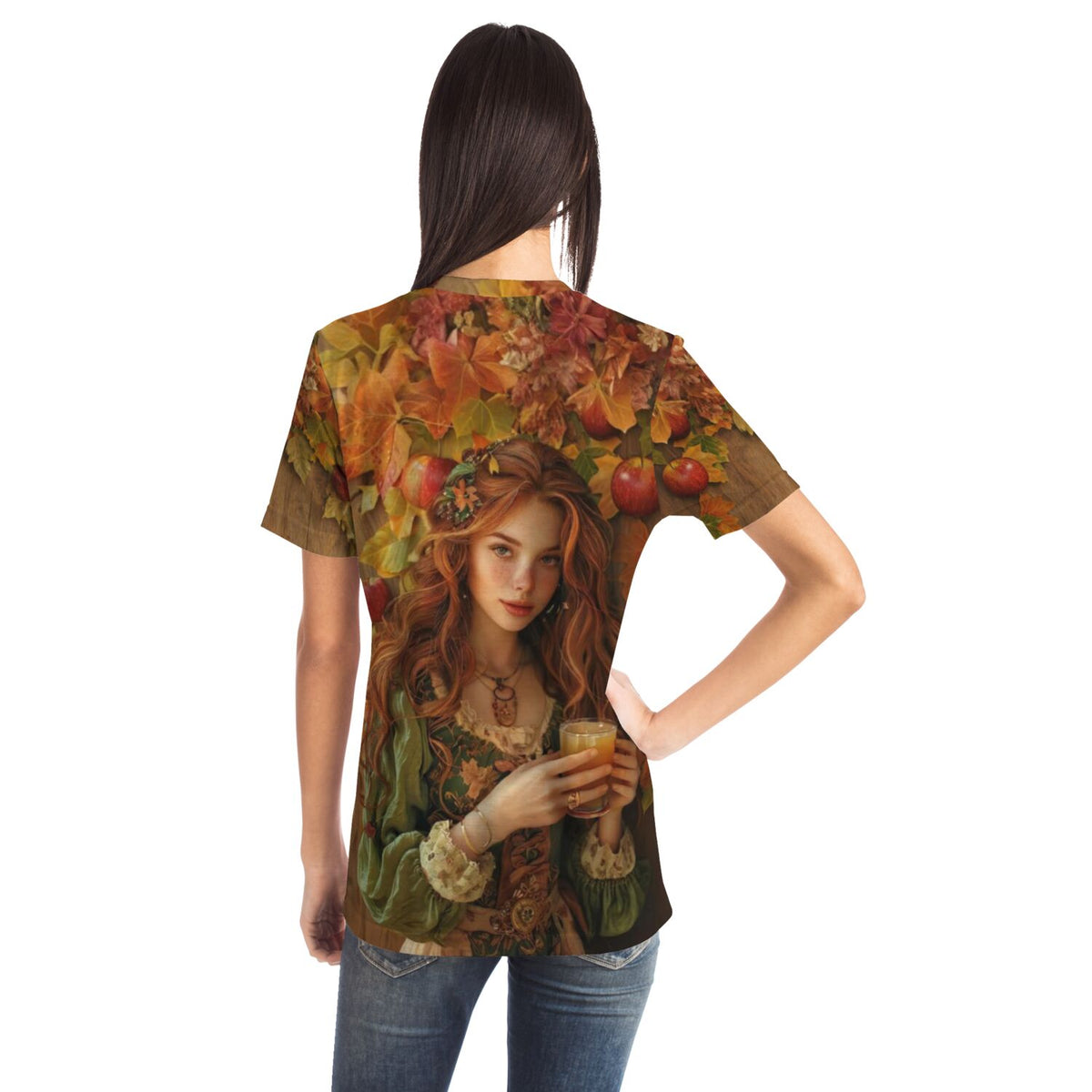 T-Shirt mit Apfelmädchen Ruby Motiv, bekannt aus der Diamond Painting und Malen nach Zahlen Kollektion von Susen Pfifferling
