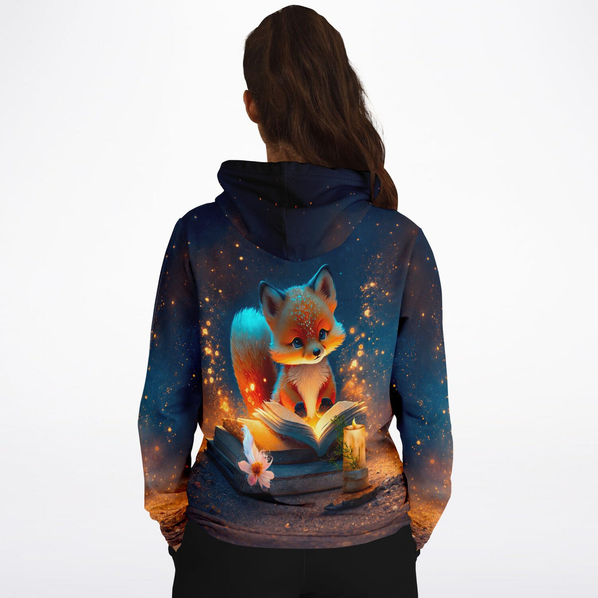 Dreamer Hoodie mit Lesestunde im Fuchswald Motiv, ideal für Fans von Malen nach Zahlen und Diamond Painting Kunst