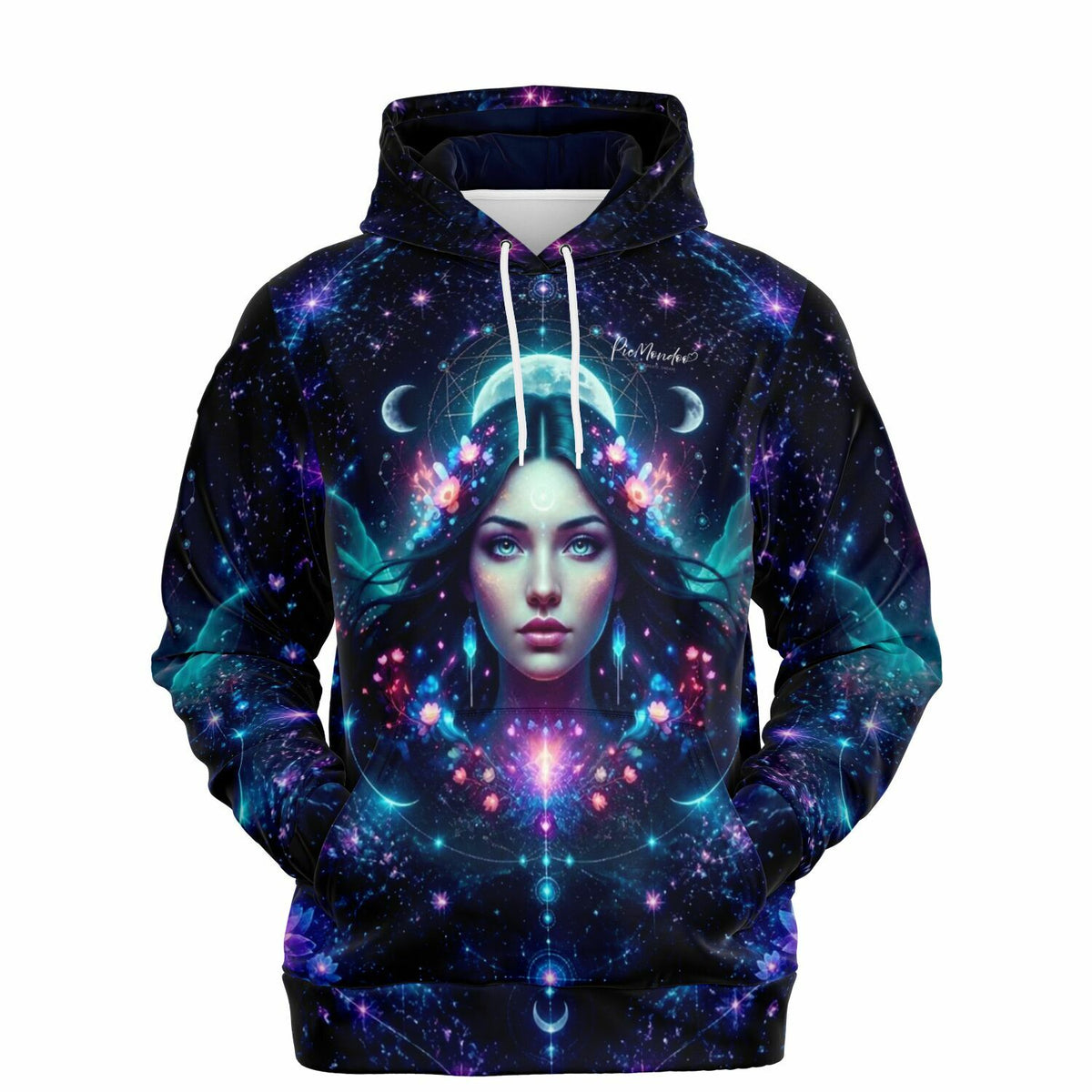 Dreamer Hoodie Mondprinzessin mit galaktischem Design, passend zu künstlerischen Diamond Painting und Malen nach Zahlen Motiven