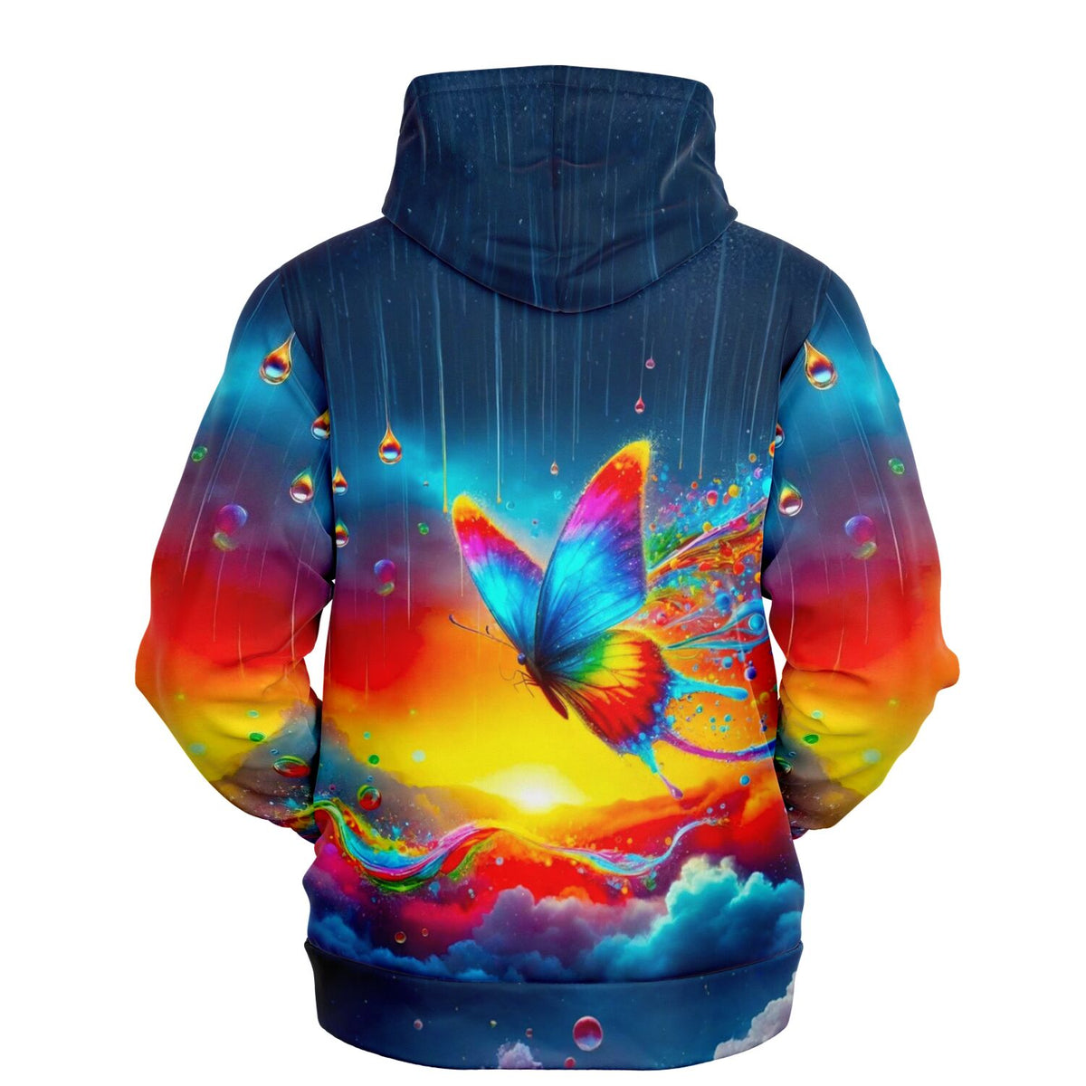 Hoodie mit buntem Schmetterling und Regenbogen-Design, inspiriert von Diamond Painting und Malen nach Zahlen Motiven