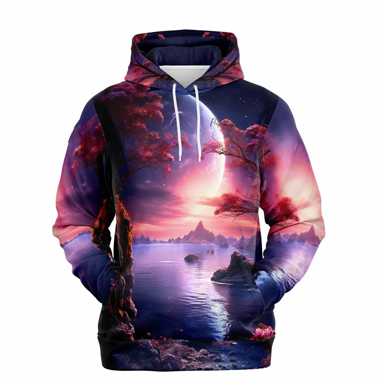 Dreamer Hoodie Traum von Lunara mit mystischer Mondlandschaft im Stil von Diamond Painting Design