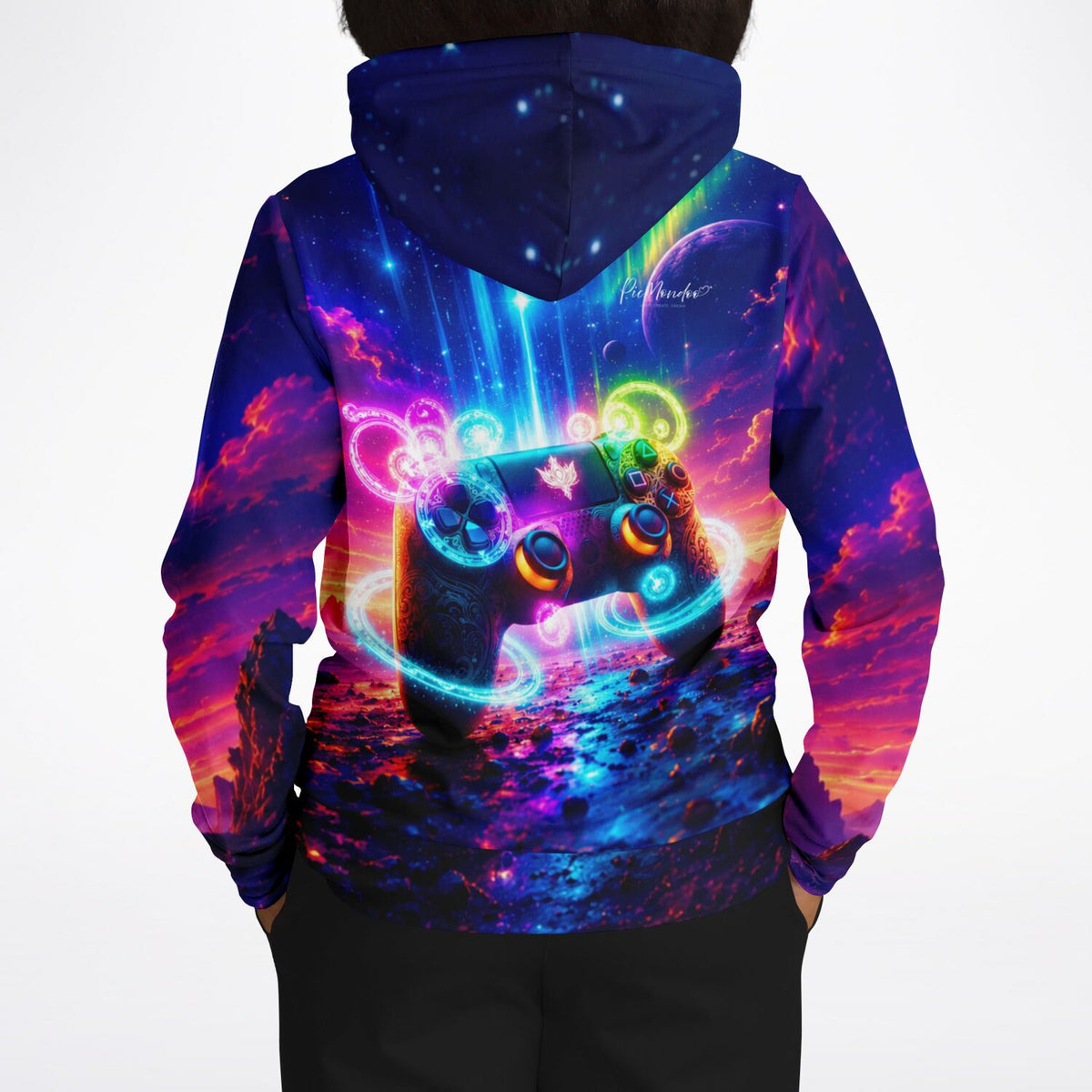 Dreamer Hoodie mit farbenfrohem Gamer Universum Design, Gaming-Controller Motiv im Galaxie-Look für Gaming-Fans