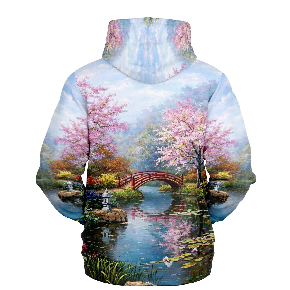 Dreamer Hoodie mit Motiv Chinesischer Garten, perfekt für Fans von Malen nach Zahlen oder Diamond Painting Designs.