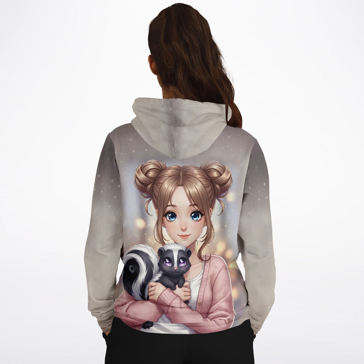 Dreamer Hoodie Yuna & Puki mit Anime-Mädchen und Stinktier Motiv – ideal für Fans von Malen nach Zahlen und Kunst.