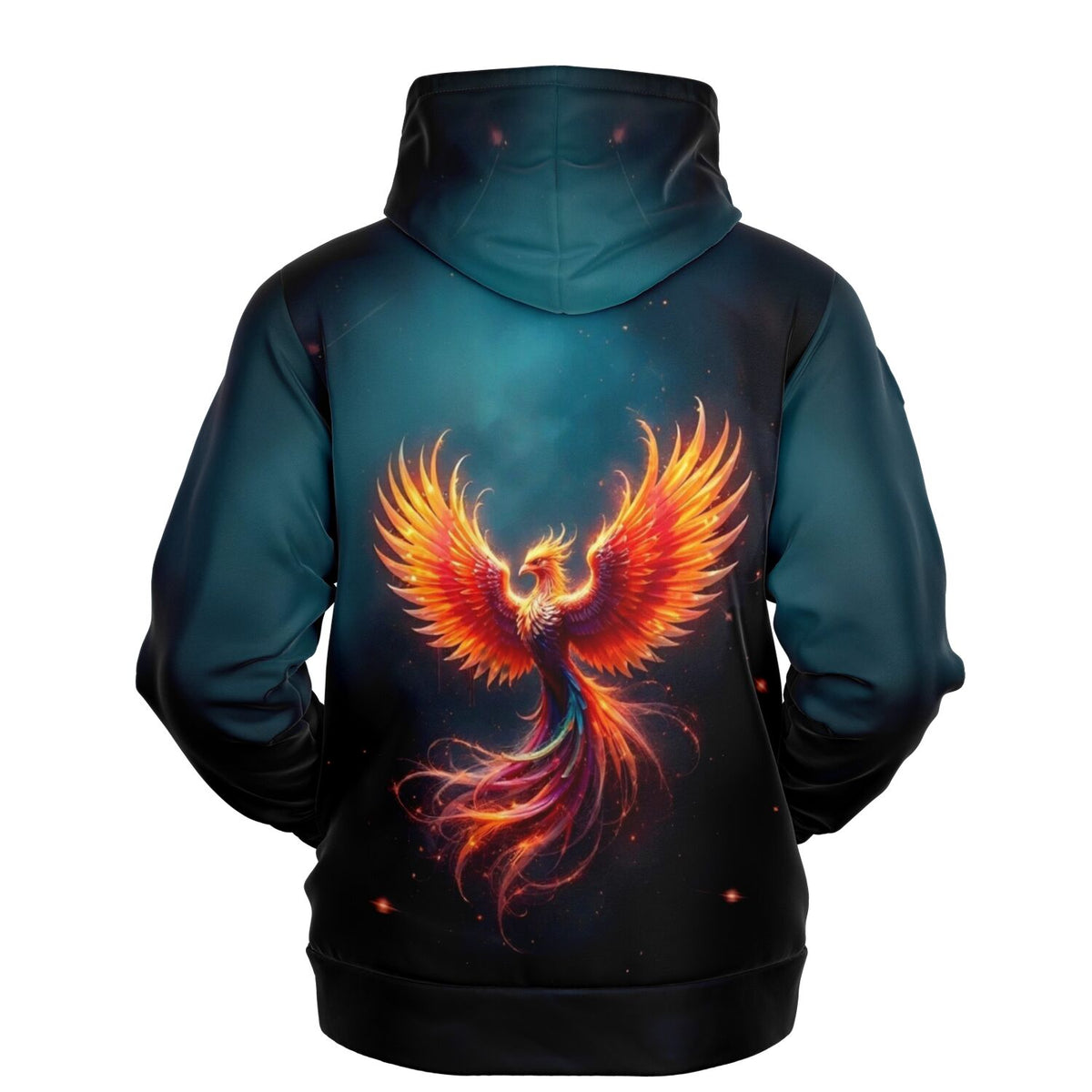 Schwarzer Hoodie mit Sparkle Phönix Motiv, ideal für Fans von Diamond Painting und Malen nach Zahlen