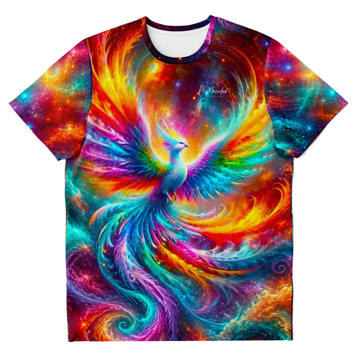 T-Shirt für Erwachsene mit buntem Phönix-Motiv in Galaxie-Optik für Fans von Diamond Painting und Malen nach Zahlen