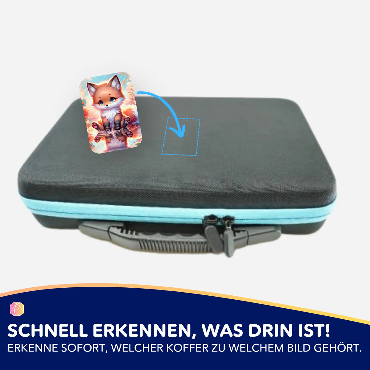 Picmondoo Aufkleber für Diamond Painting Koffer zur Organisation von Motiv-Zubehör, süßer Fuchs-Sticker