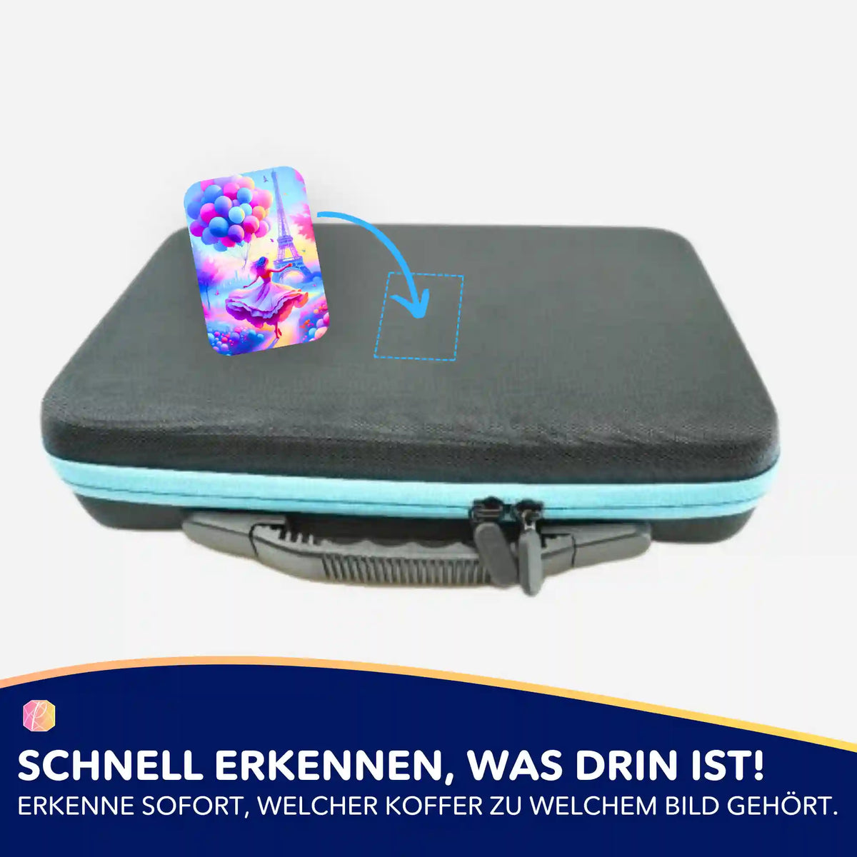 Picmondoo Sticker zur Organisation von Diamond Painting Koffern mit Paris Motiv für DIY-Bastelsets