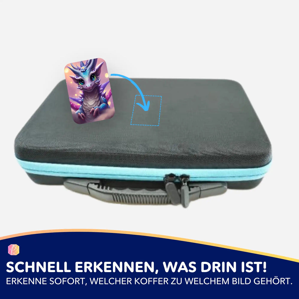 Cute Dragon Aufkleber zur Organisation von Diamond Painting Koffern und Zubehör für dein Hobby
