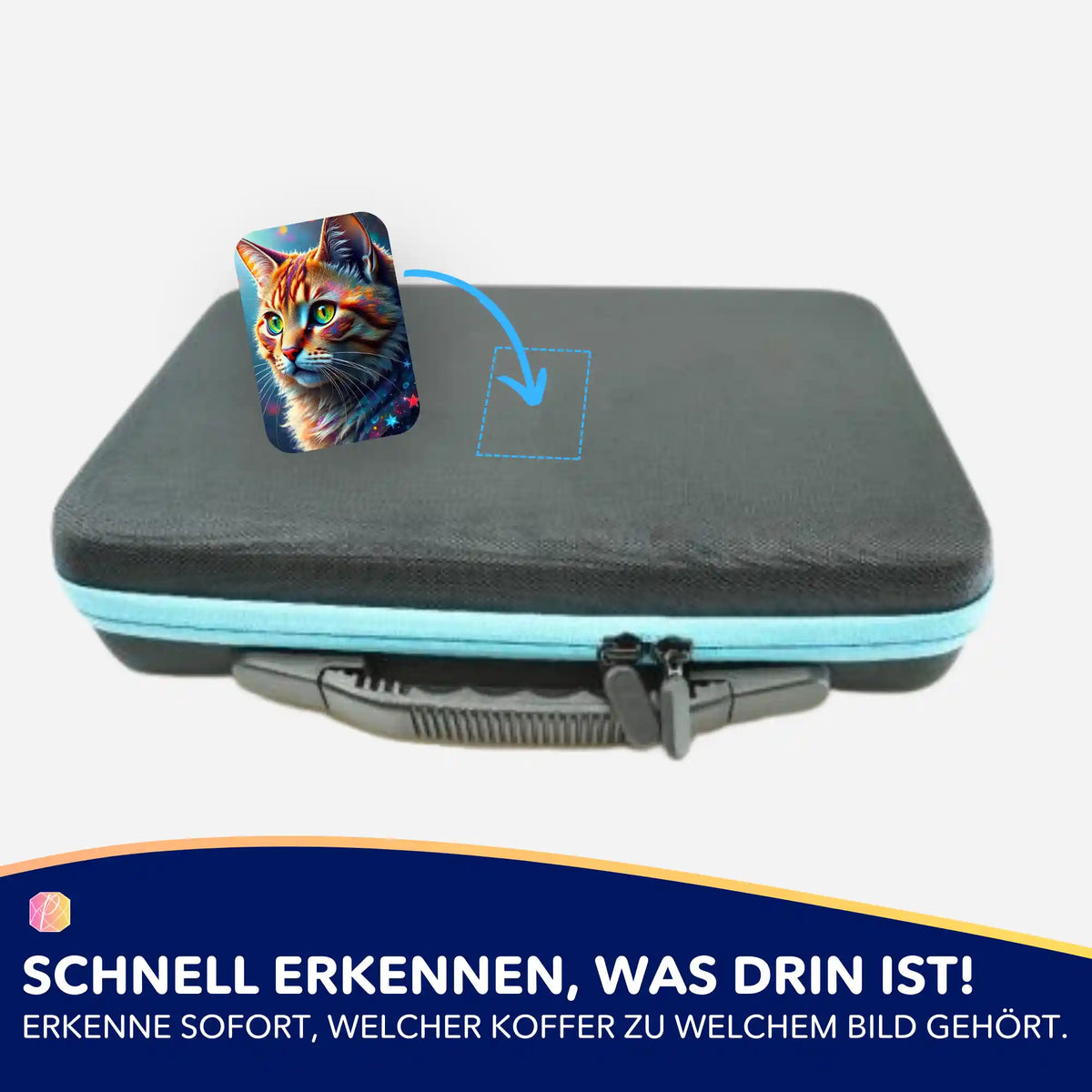 Picmondoo Sticker mit Sternenpfote Katze zur praktischen Kennzeichnung von Diamond Painting Koffern und Zubehör