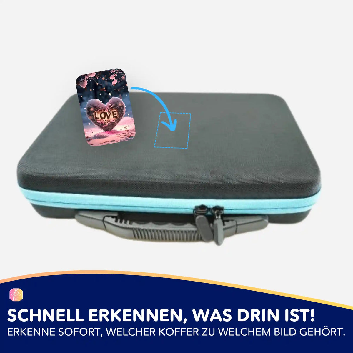 Picmondoo Love Aufkleber-Set zur Kennzeichnung von Diamond Painting Zubehör-Koffern für mehr Ordnung.