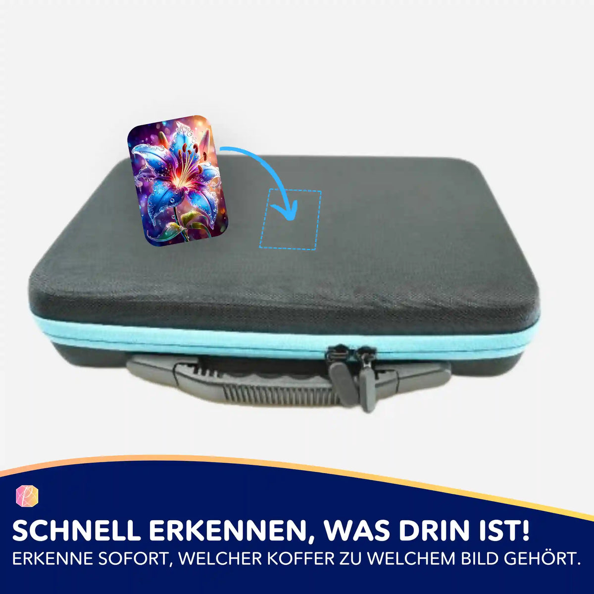 Diamond Painting Aufkleber zur Beschriftung von Zubehör-Koffern für mehr Ordnung bei deinen DIY-Projekten