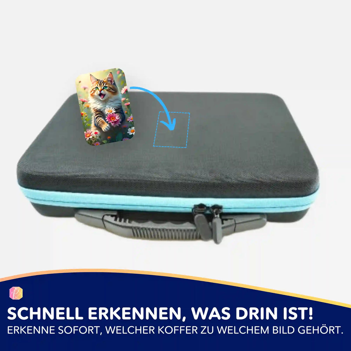 Picmondoo Aufkleber-Set für Diamond Painting Koffer mit niedlichem Katzen-Motiv zur besseren Organisation