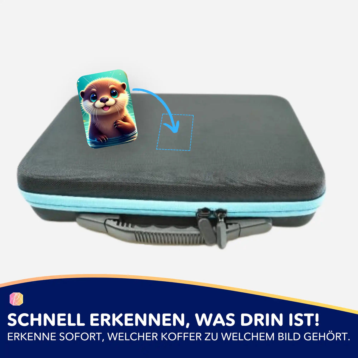 Picmondoo Sticker für Diamond Painting Aufbewahrungskoffer – niedlicher Otter-Aufkleber zur Organisation von Sets