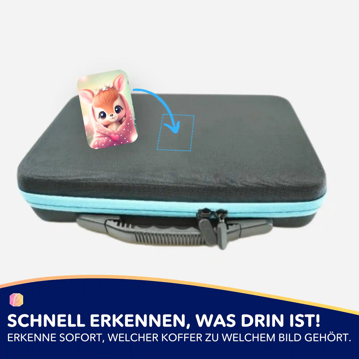 Süsses Rehkitz Aufkleber zur Organisation von Diamond Painting Koffern und Zubehör für das Bastel-Hobby
