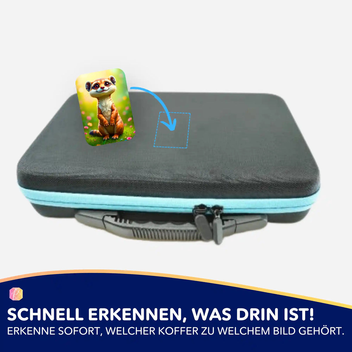 Picmondoo Eddi Aufkleber für die Organisation von Diamond Painting Koffern und Zubehör zur schnellen Motiv-Kennzeichnung