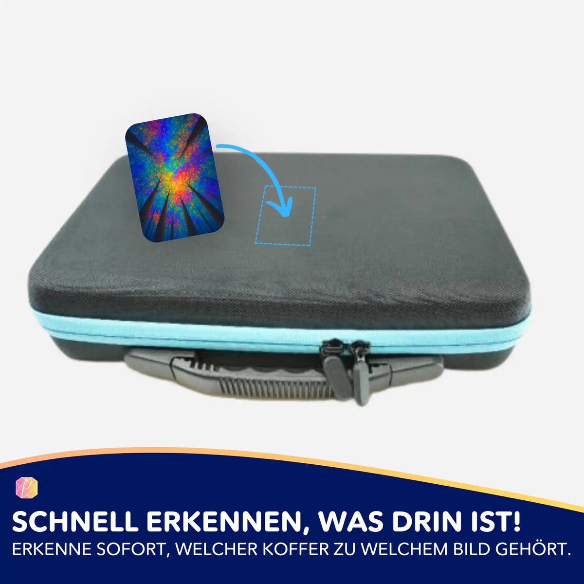 Picmondoo Sticker zur Organisation von Diamond Painting Zubehörkoffern mit Regenbogenwald Motiv für DIY-Fans