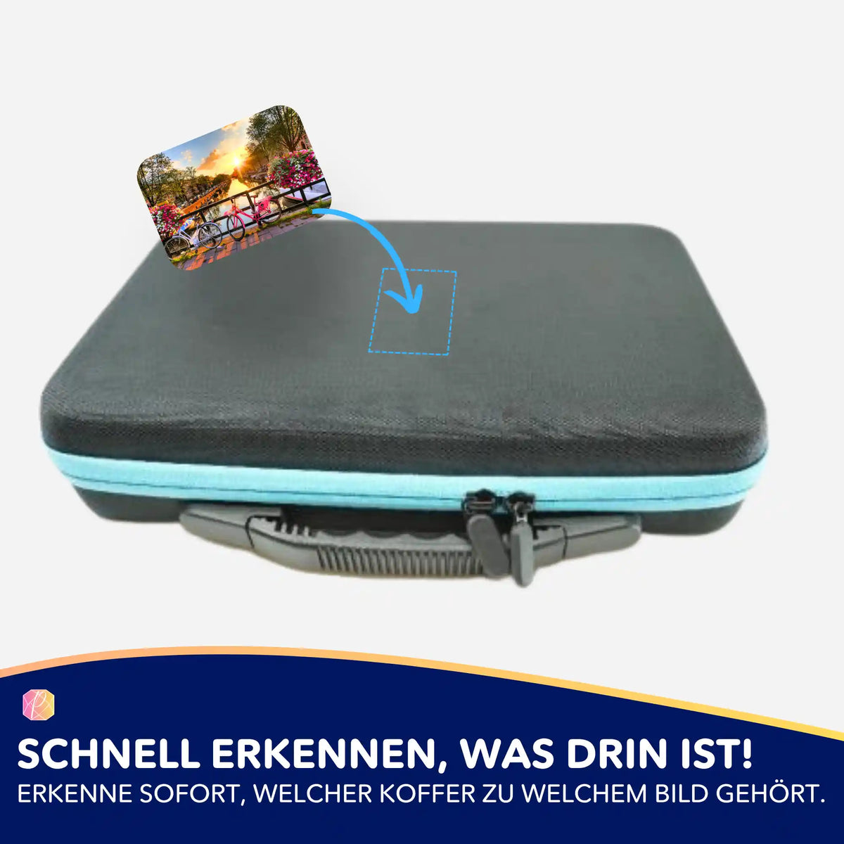 Picmondoo Aufkleber-Set für Diamond Painting Koffer zum Organisieren von Sonnenuntergang in Amsterdam Motiv