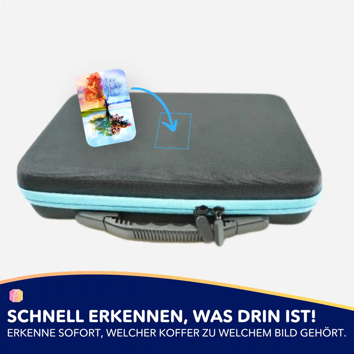 Bunter Baum der 4 Jahreszeiten Sticker zur Organisation von Diamond Painting Koffern und Zubehör-Sets