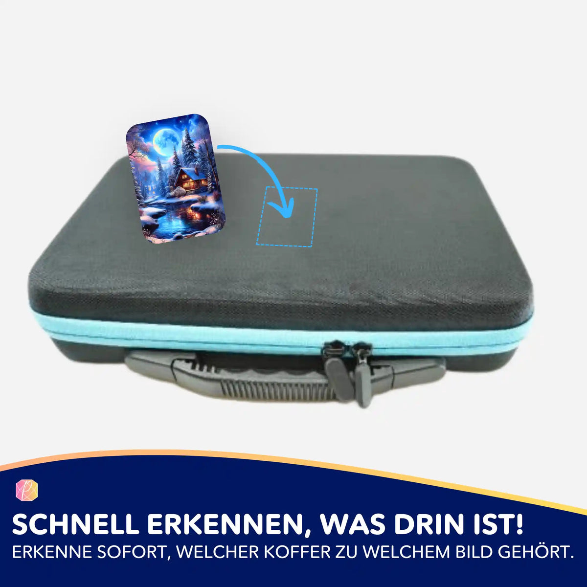 Picmondoo Sticker für Diamond Painting Aufbewahrungskoffer: Motiv Zuflucht im Silberlicht zur Organisation