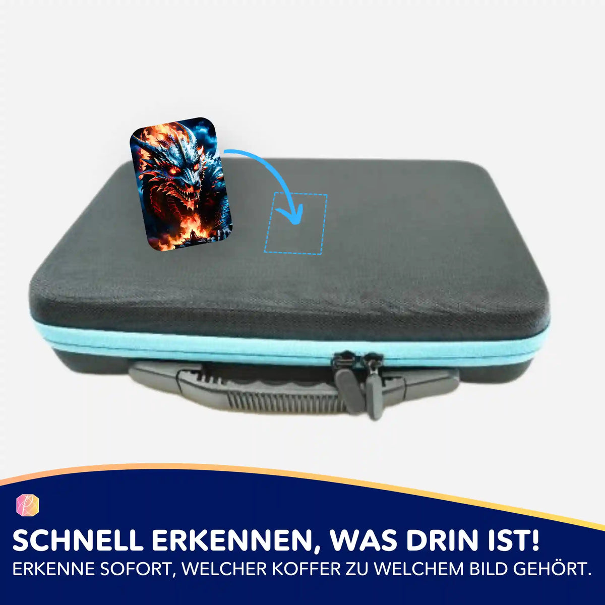 Drachen-Sticker zur Organisation von Diamond Painting Zubehör und Koffern für Diamond Painting Sets