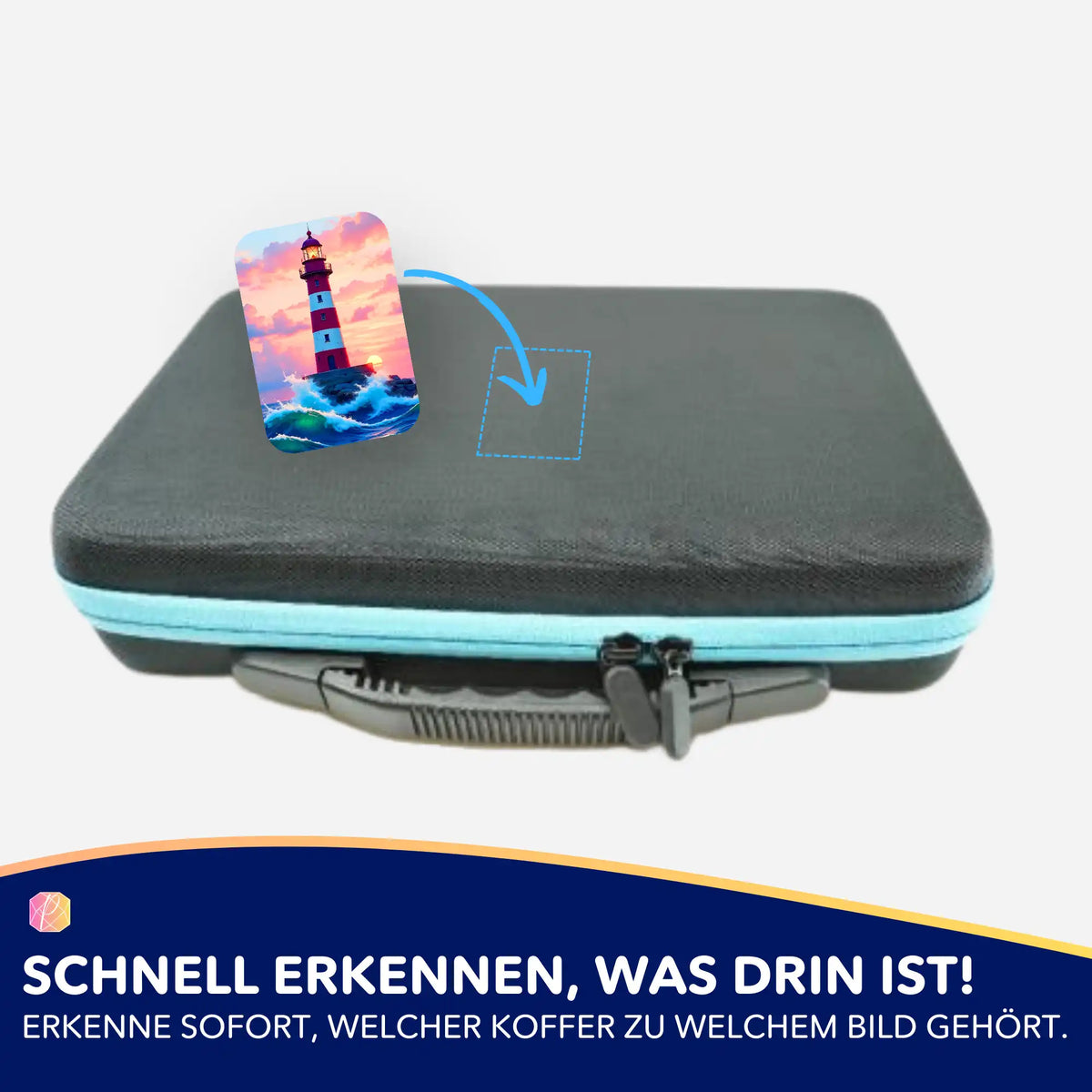 Leuchtturm-Aufkleber zur Organisation von Diamond Painting Koffern und Zubehör für dein Hobby