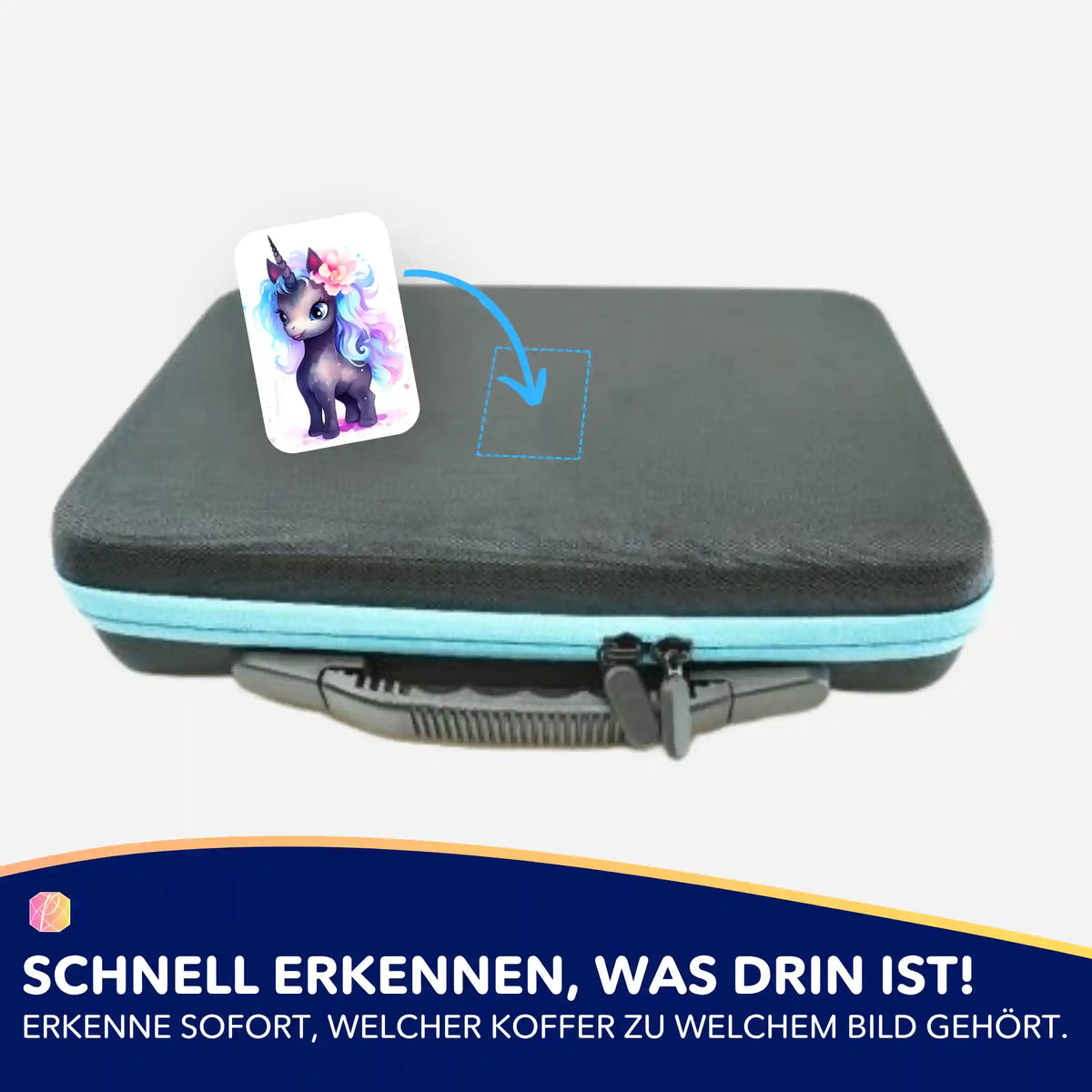 Serafina-Aufkleber für Diamond Painting Koffer zur Sortierung von Bastelzubehör und Diamond Painting Sets