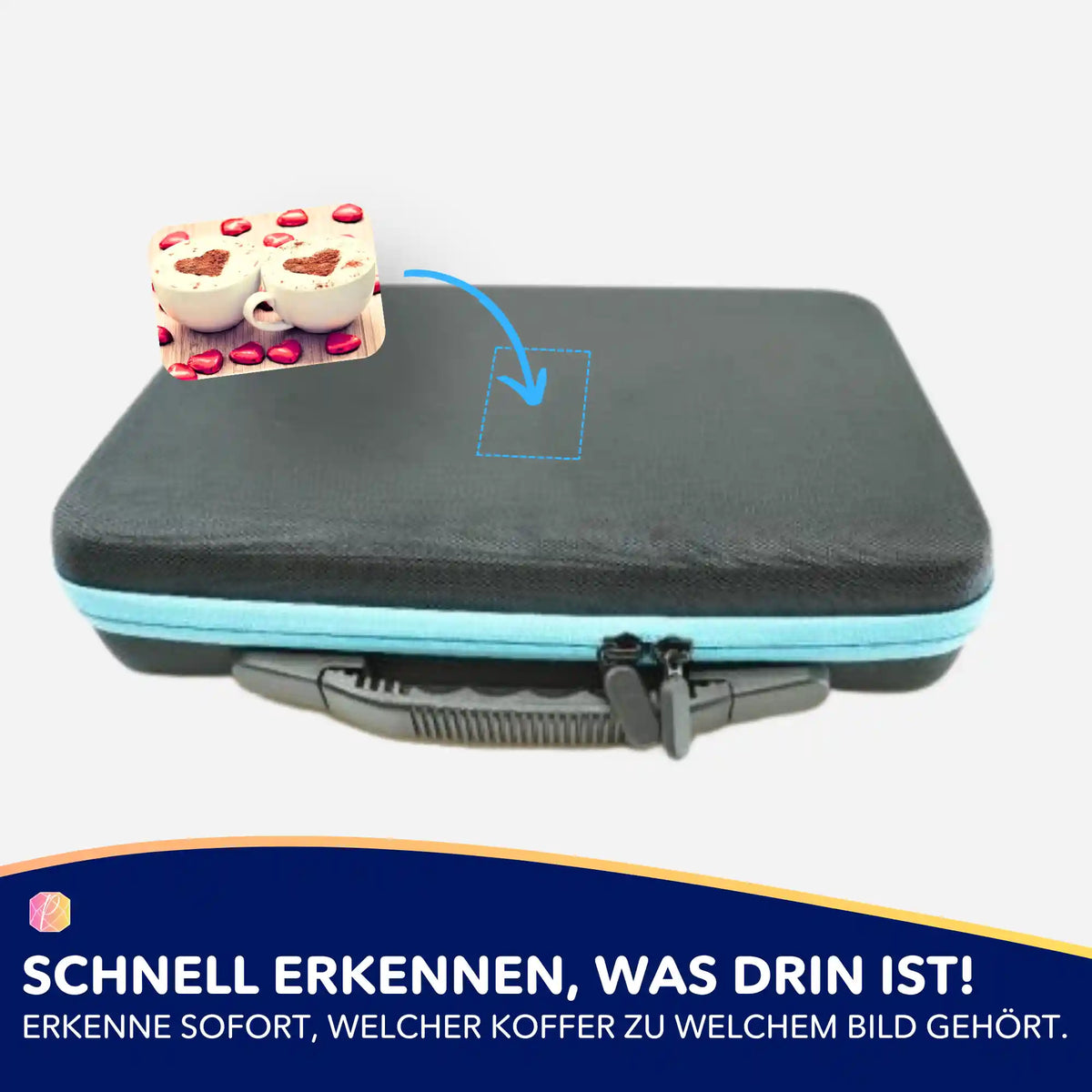 Kaffeeliebe Aufkleber-Set zur Organisation des Diamond Painting Koffers für mehr Ordnung beim Basteln