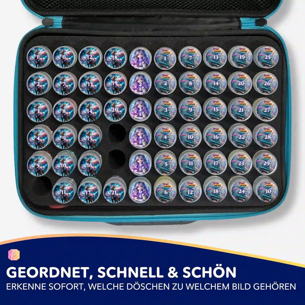 Diamond Painting Döschenaufkleber Wächter des Waldes zur organisierten Aufbewahrung von Diamanten für Bastelsets