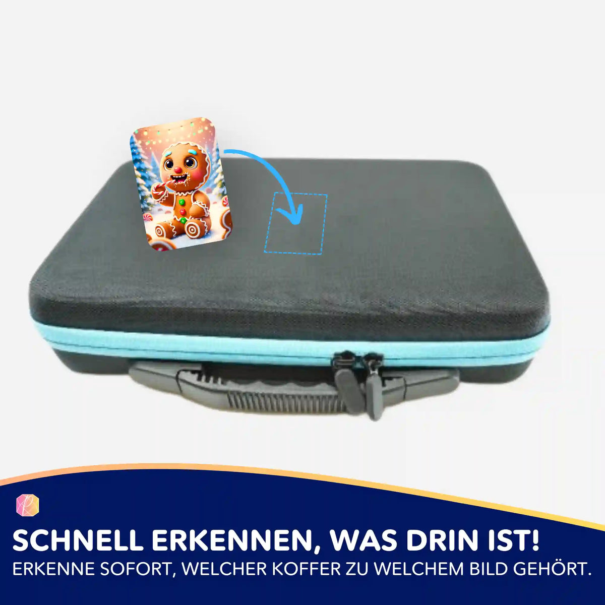 Lebkuchenmann Aufkleber für Diamond Painting Koffer zur Organisation deines Diamond Painting Zubehörs