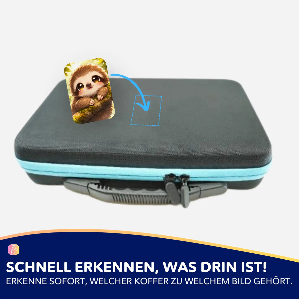 Picmondoo Aufkleber-Set für Diamond Painting Koffer zur Organisation deiner DIY-Motive mit süßem Faultier-Sticker