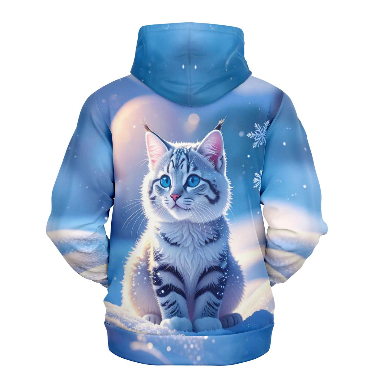 Dreamer Hoodie Schneegeist mit süßer Katze im Schnee, ideal für Fans von Malen nach Zahlen und Diamond Painting Motiven