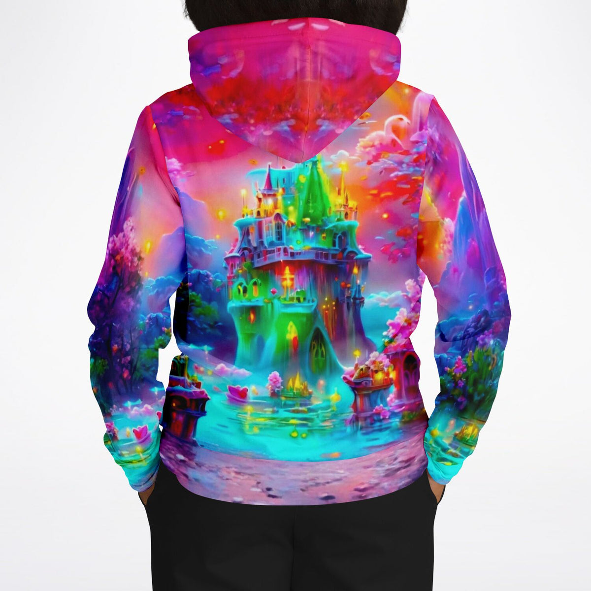 Dreamer Hoodie mit farbenfrohem Schloss-Motiv im Fantasie-Design passend zum Diamond Painting und Malen nach Zahlen Stil