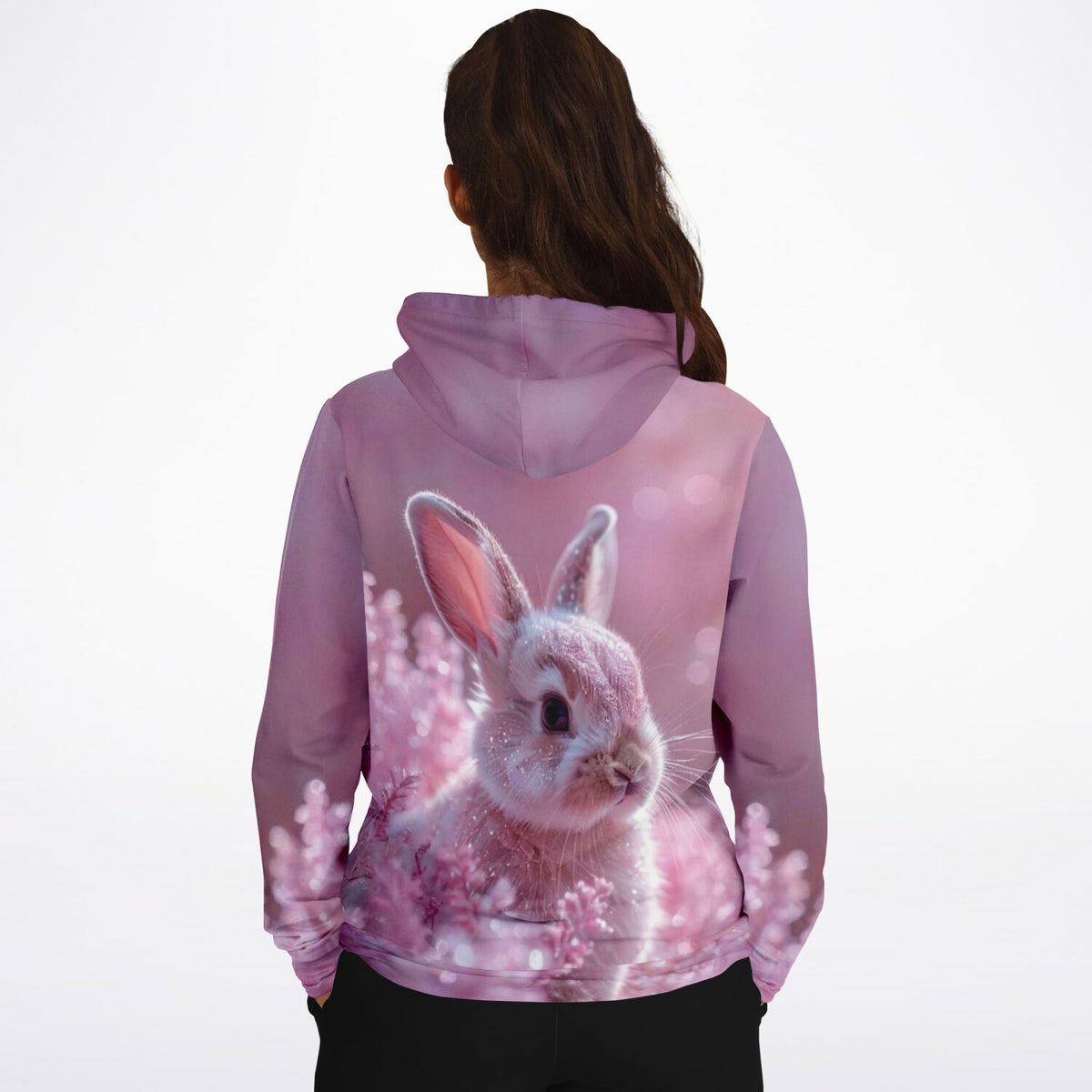 Rosa Dreamer Hoodie mit süßem Hasen-Motiv, perfekt für Fans von Diamond Painting und kreativen Malen nach Zahlen Designs.