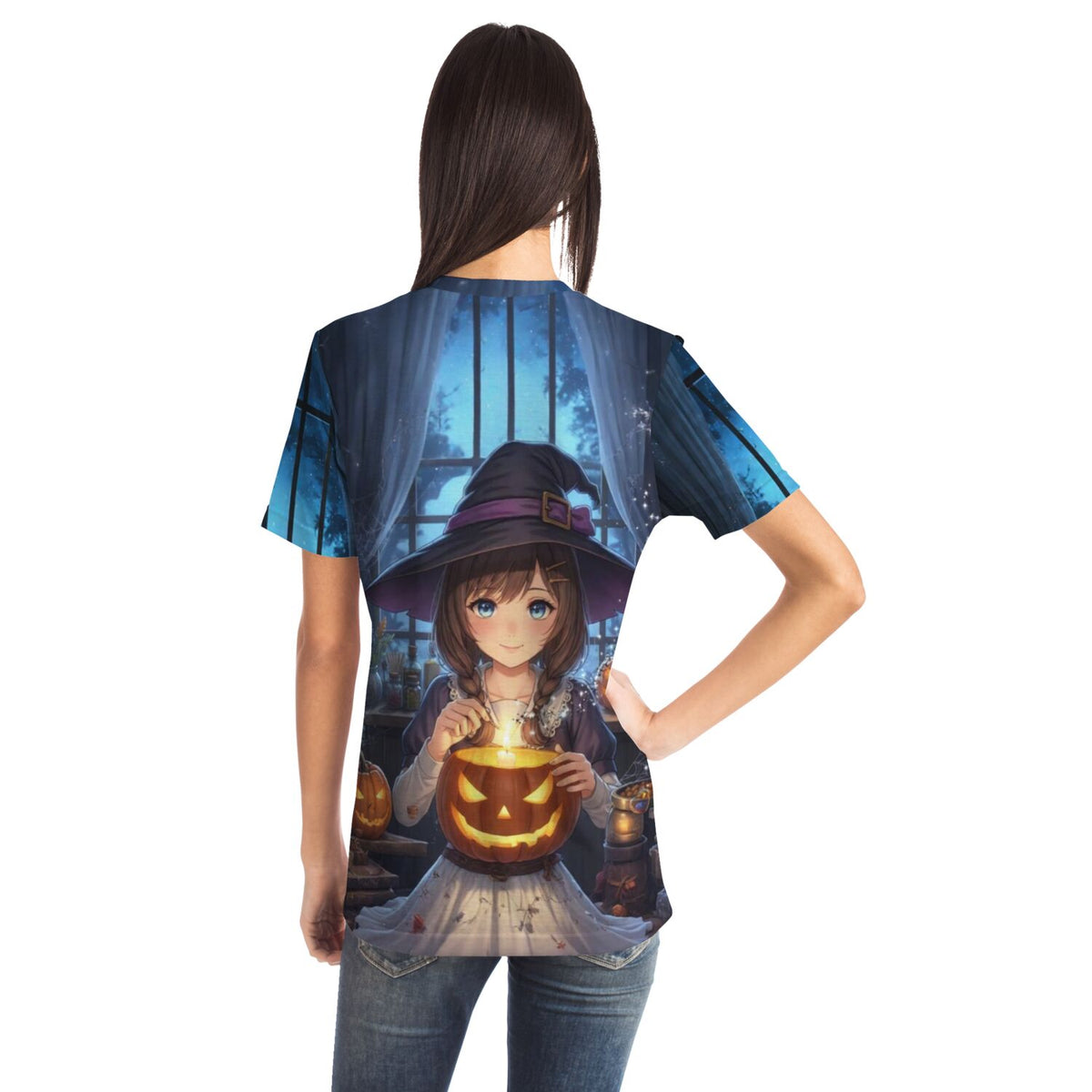 T-Shirt mit Little Sabrina Motiv, ideal für Fans von Diamond Painting und Malen nach Zahlen für Erwachsene im Halloween-Look