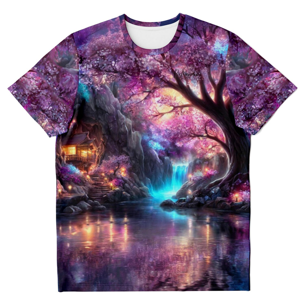T-Shirt mit Das Licht der Sakura Motiv im Stil von Diamond Painting und Malen nach Zahlen Kunstwerken