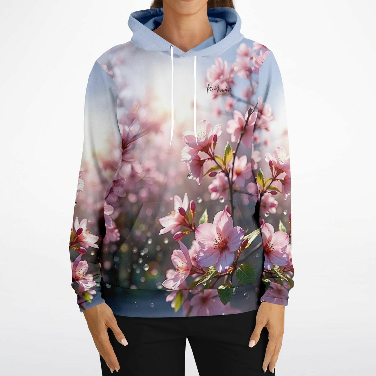 Dreamer Hoodie mit zartem Kirschblüten-Print in Aquarell-Optik, passend zu ästhetischen Diamond Painting und Kunst-Designs.