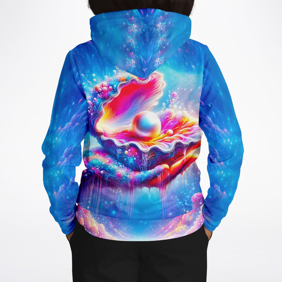 Dreamer Hoodie Zauber des Meeres mit farbenfrohem Muschel-Design, passend zu künstlerischen Diamond Painting Motiven.