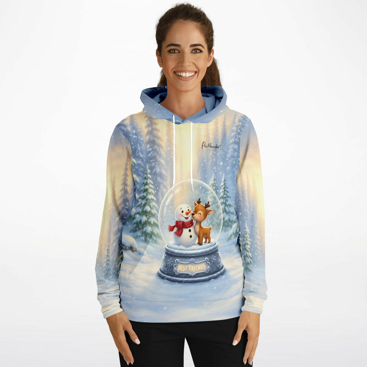 Dreamer Hoodie mit Best Friends Schneekugel-Motiv, passend zu winterlichen Diamond Painting und Malen nach Zahlen Designs