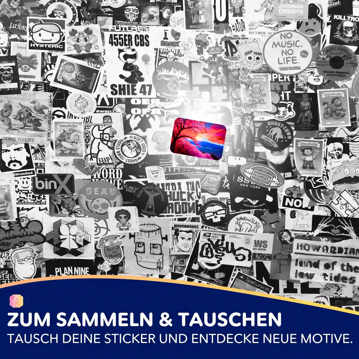Buntes Berg der Kirschblüten Diamond Painting Sticker-Set von Picmondoo für Hobby-Fans zum Organisieren und Sammeln