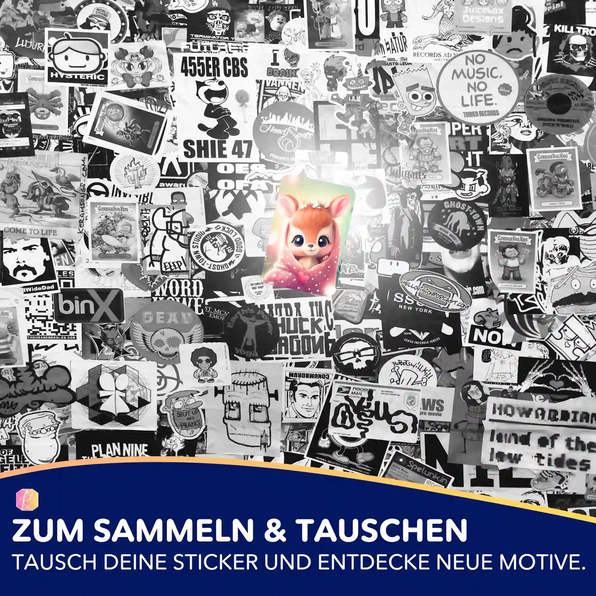 Süßes Rehkitz Sticker aus dem 5er-Set für Diamond Painting Zubehör und zur kreativen Gestaltung deiner Bastelprojekte