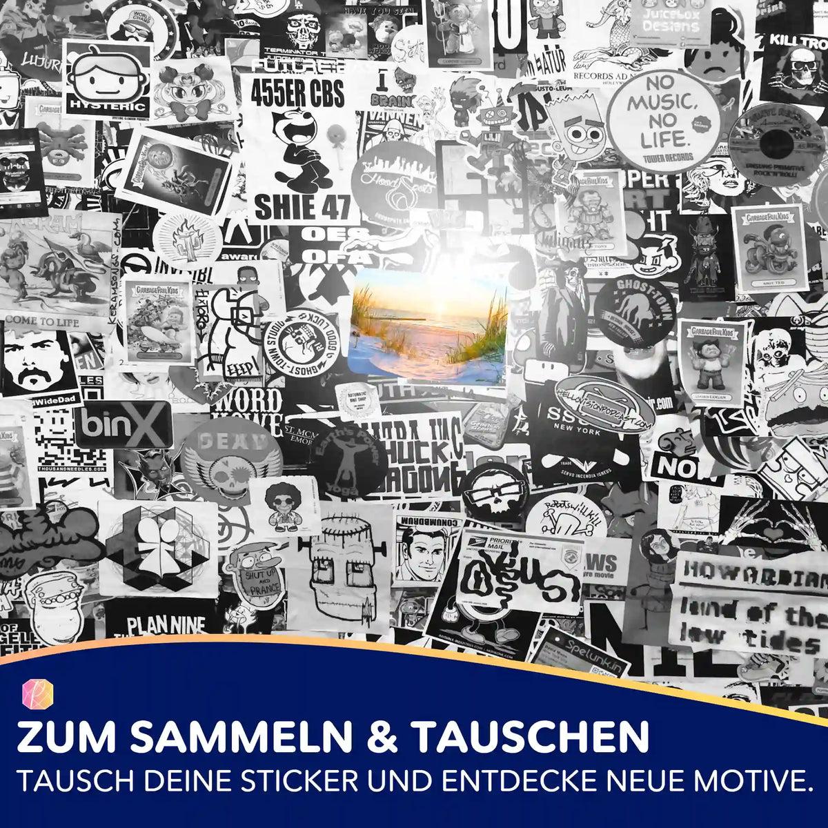 Picmondoo Aufkleber 5er-Set mit Sonnenuntergangs-Motiv für Diamond Painting Fans zur Organisation von Zubehör