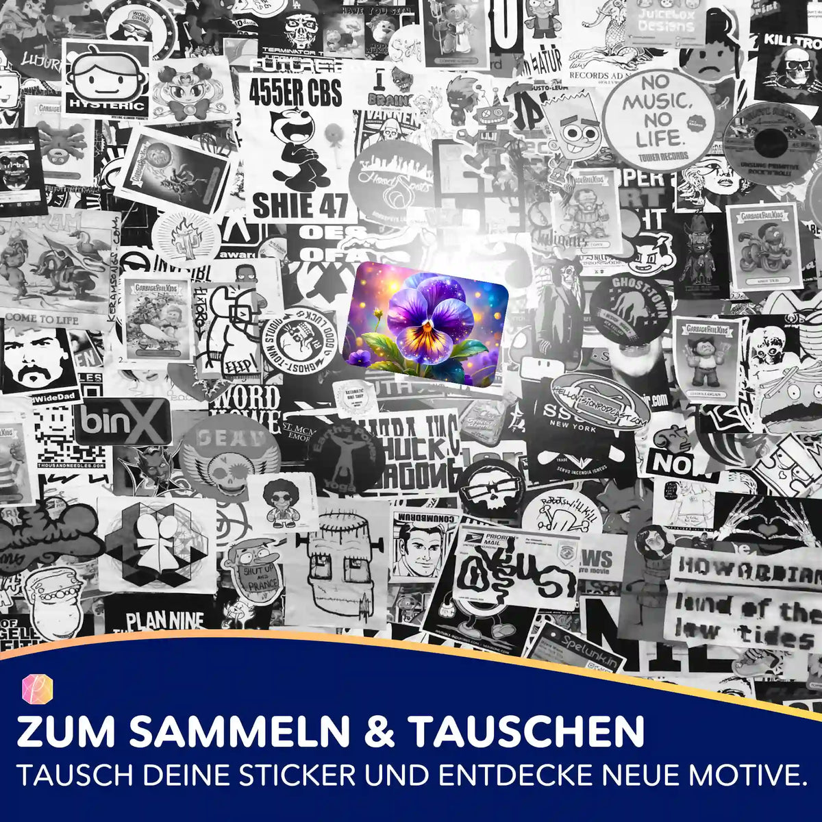 Buntes Sternenveilchen Sticker-Set von Picmondoo für Diamond Painting und Bastelprojekte zur Organisation.